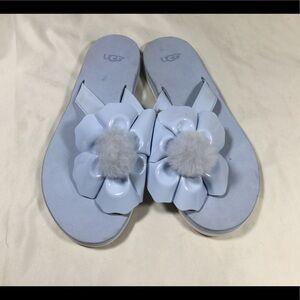 UGG Poppy Flower Blue Flip Flops - 10